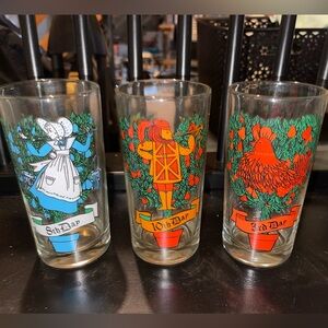 Vintage 12 Twelve Days of Christmas Indiana Glass Set